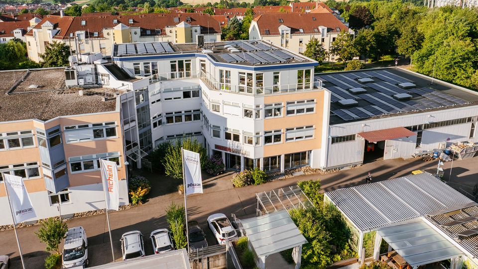 Service Gebäude in Ludwigsburg aus der Vogelperspektive
