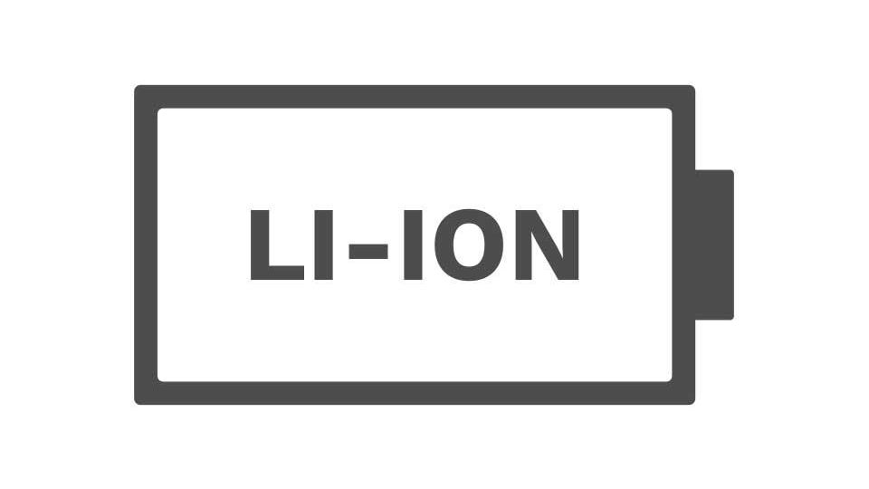Icon of a battery with "LI-ION" text, indicating a lithium-ion battery.