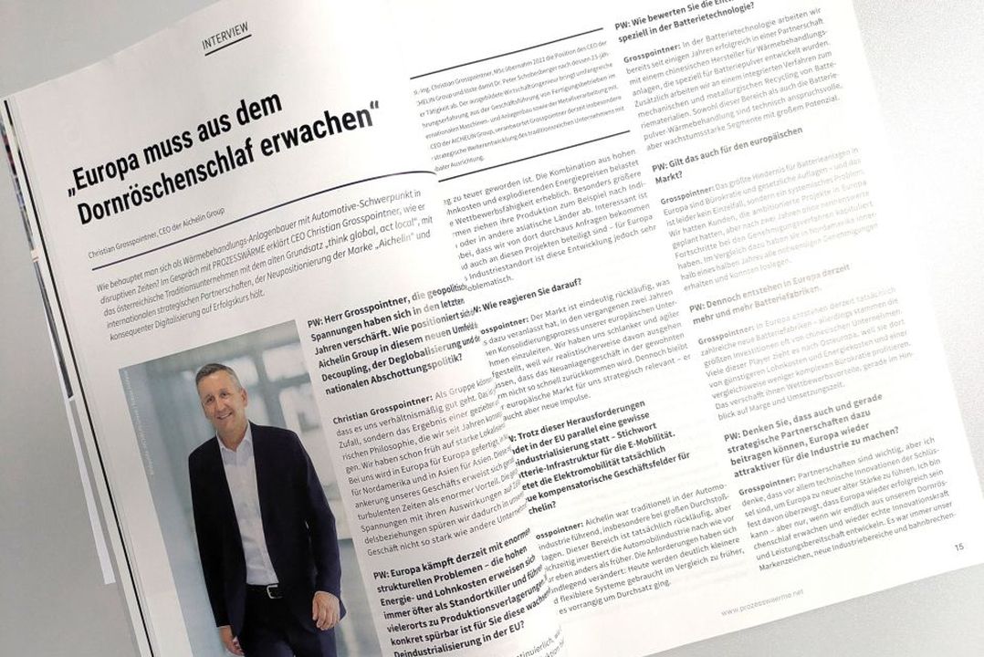 Aichelin Group Artikel Prozesswärme Interview CEO Christian Grosspointner