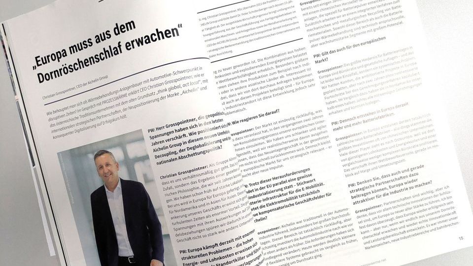 Aichelin Group Artikel Prozesswärme Interview CEO Christian Grosspointner