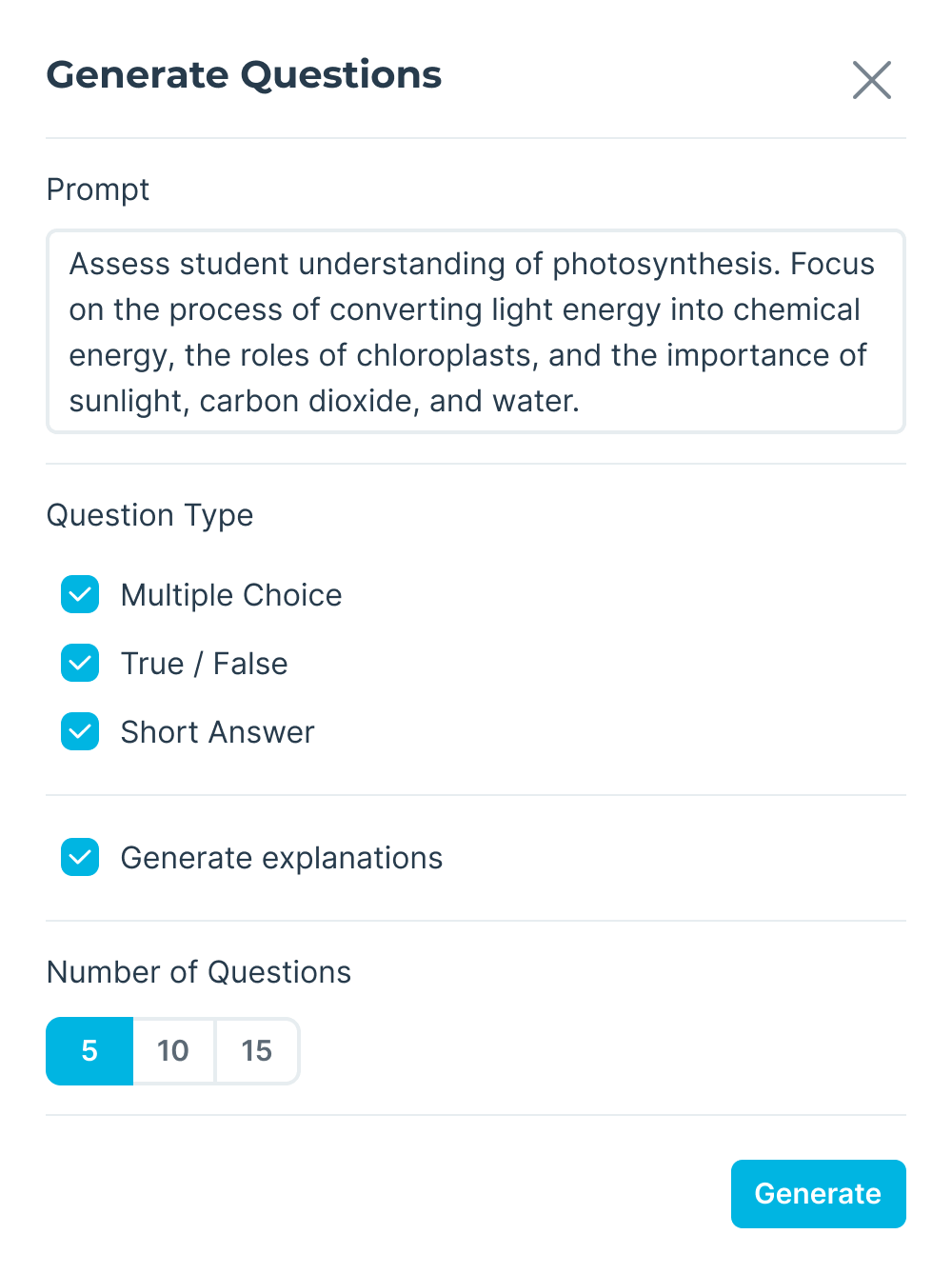 Create Assessments in Seconds