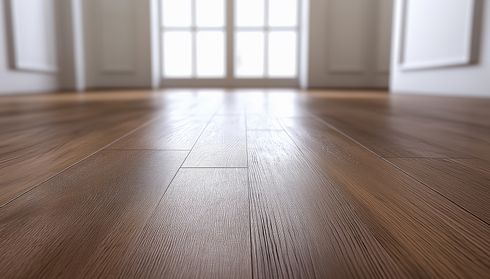 Close-up of wood-look laminate flooring texture