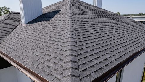 Gray asphalt shingle roof