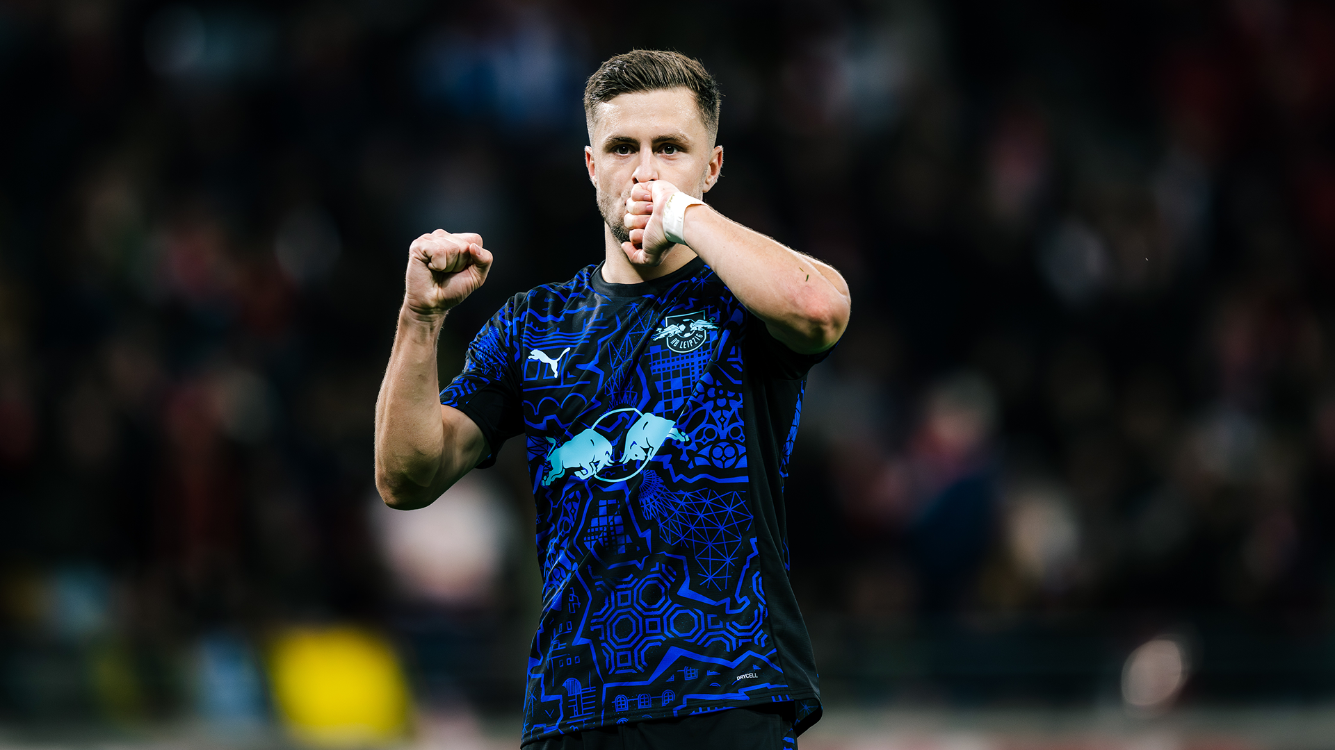 Christoph Baumgartner celebrating as he scores 2 goals against Borussia Dortmund Christoph Baumgartner celebrating as he scores 2 goals against Borussia Dortmund