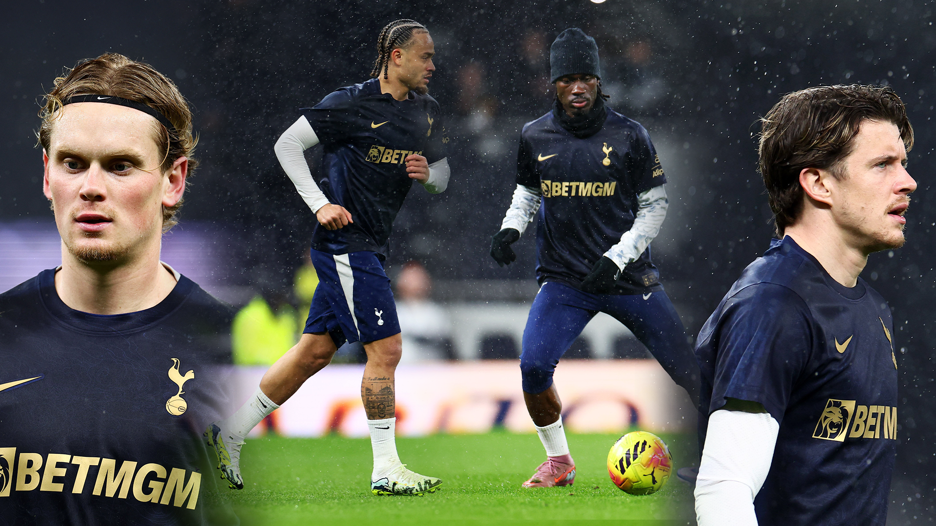 Tottenham players wearing Lunar New Year football shirts