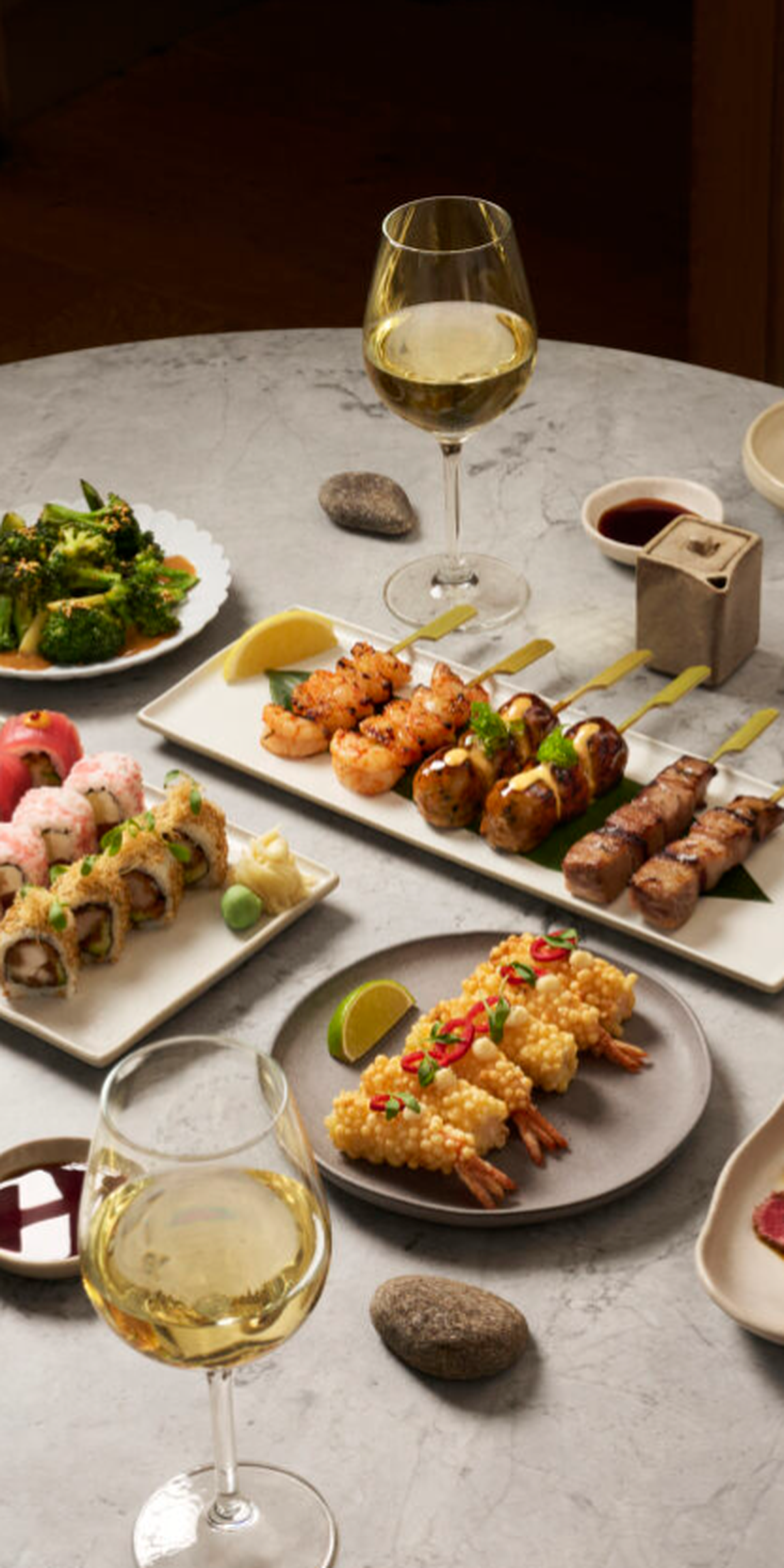 Set menus, sushi menus, Japanese