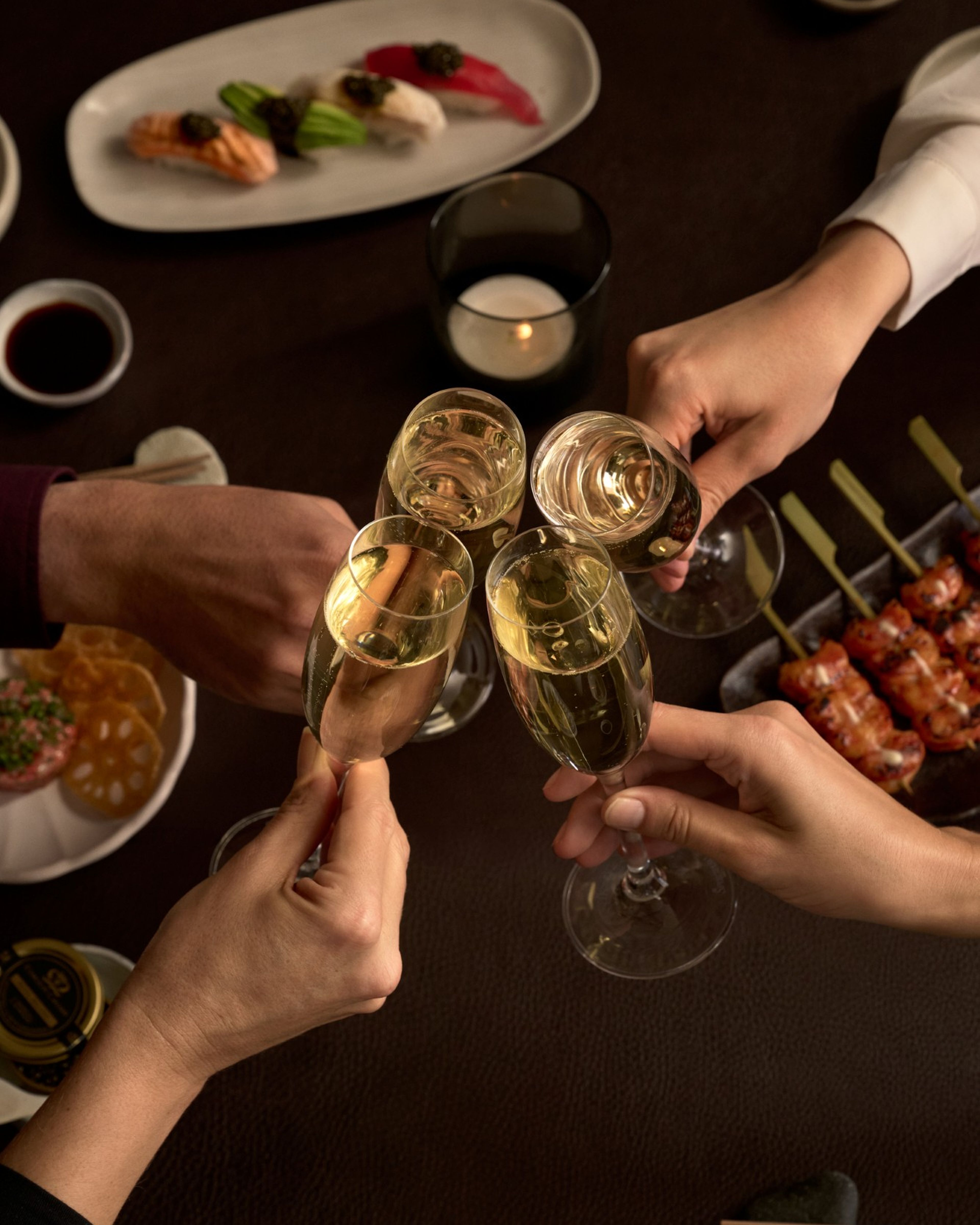 new years, dinner, sushi