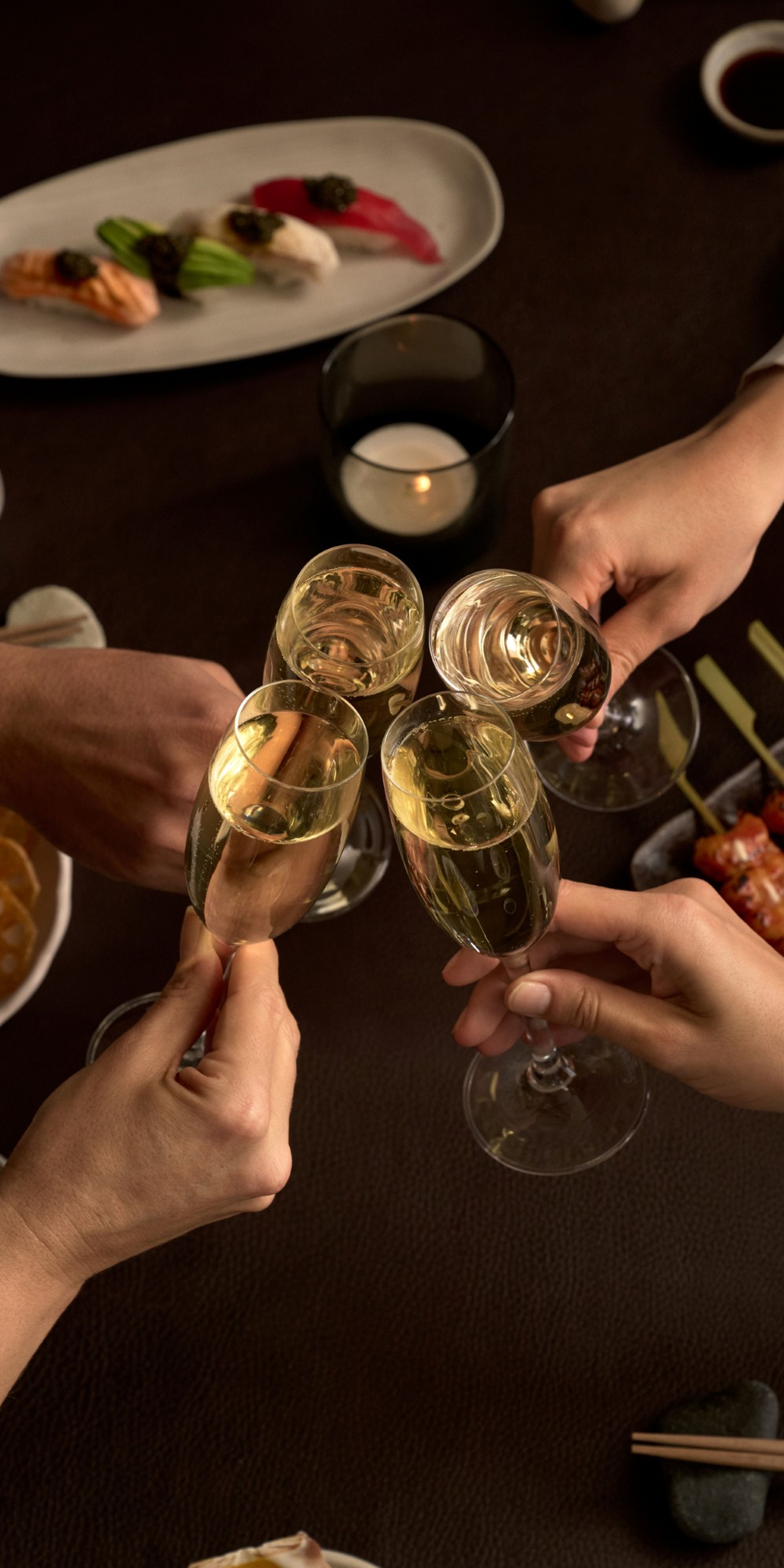 new years, dinner, sushi