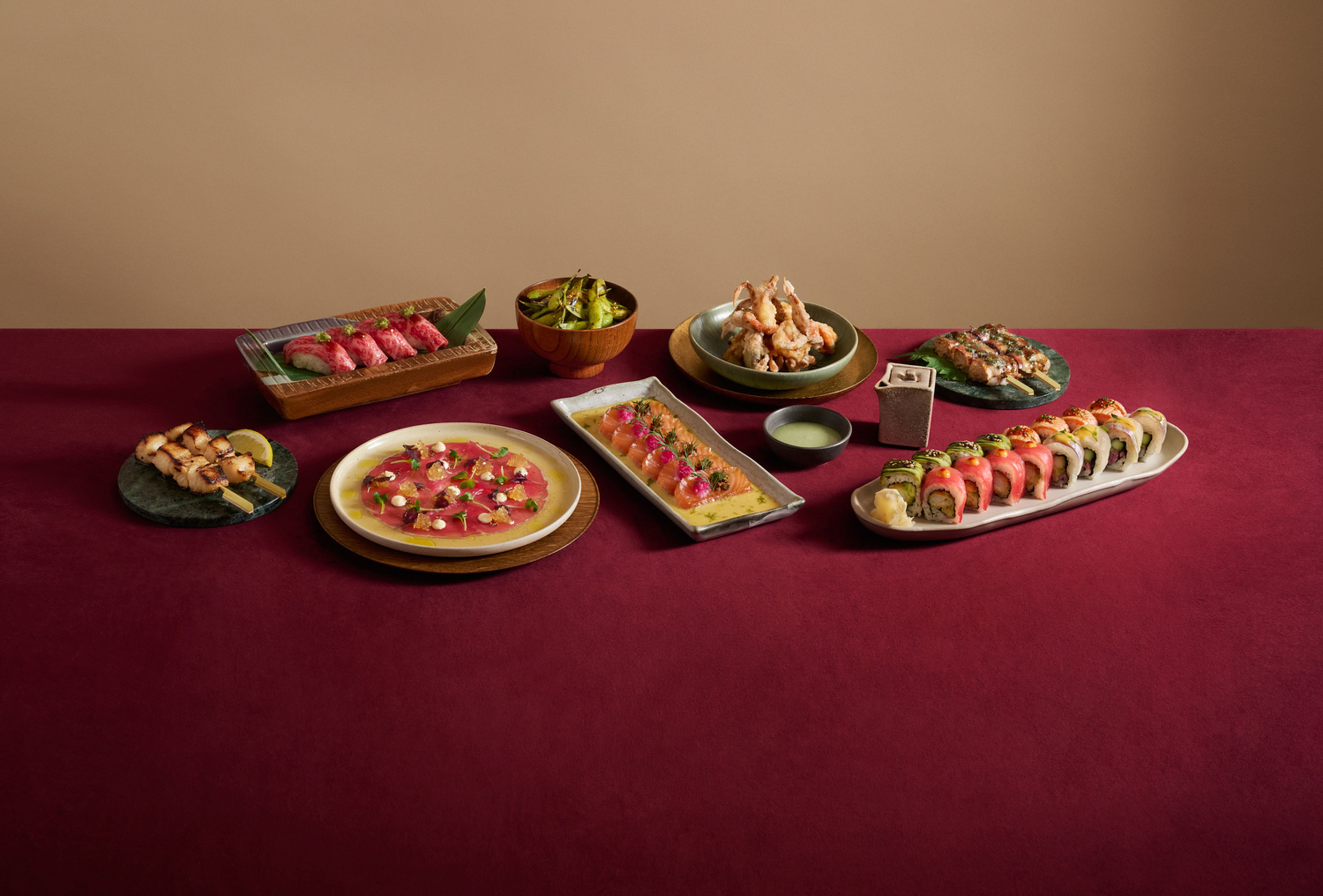 christmas, party, dinner, sushi