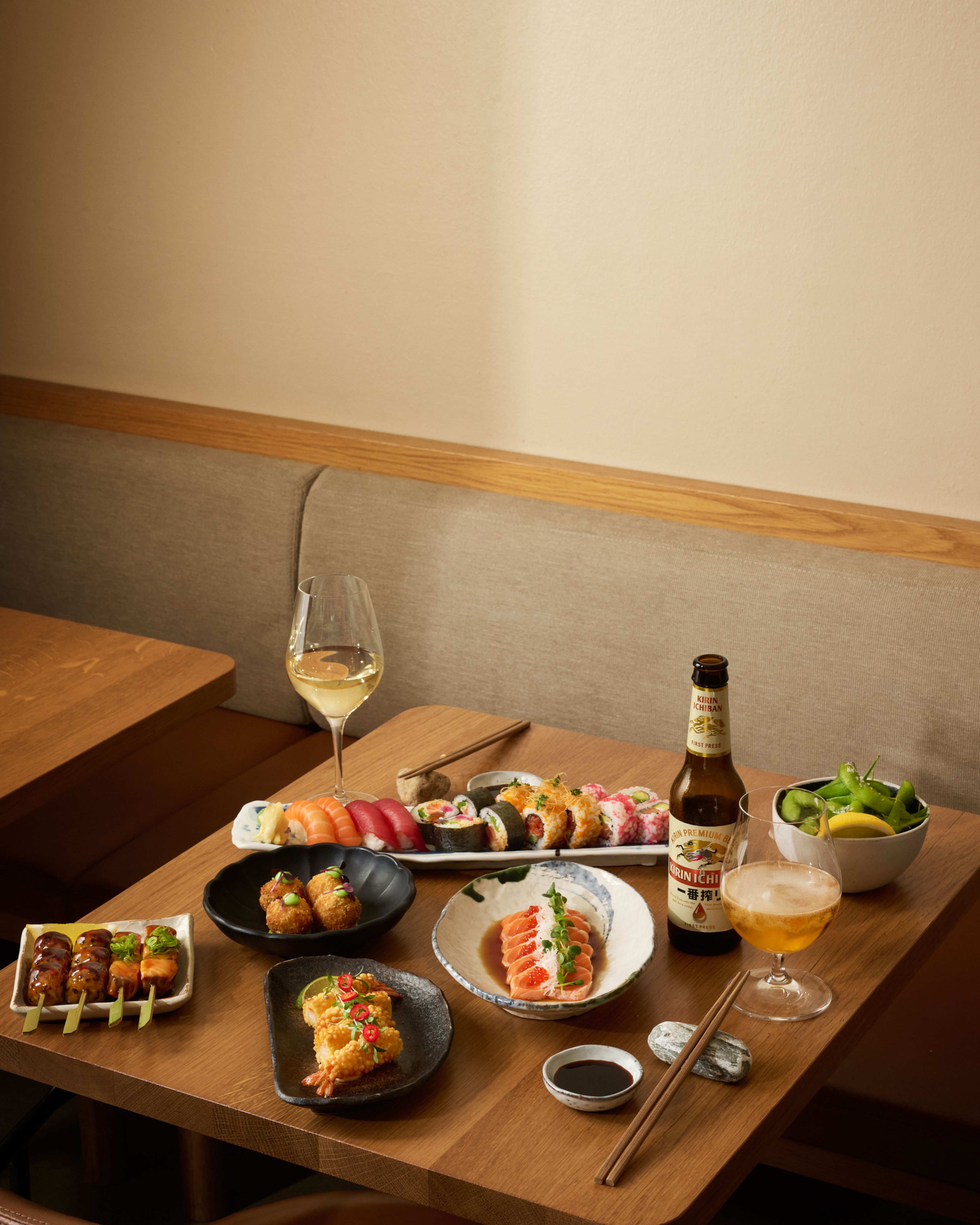 Sushi, food, table, dining