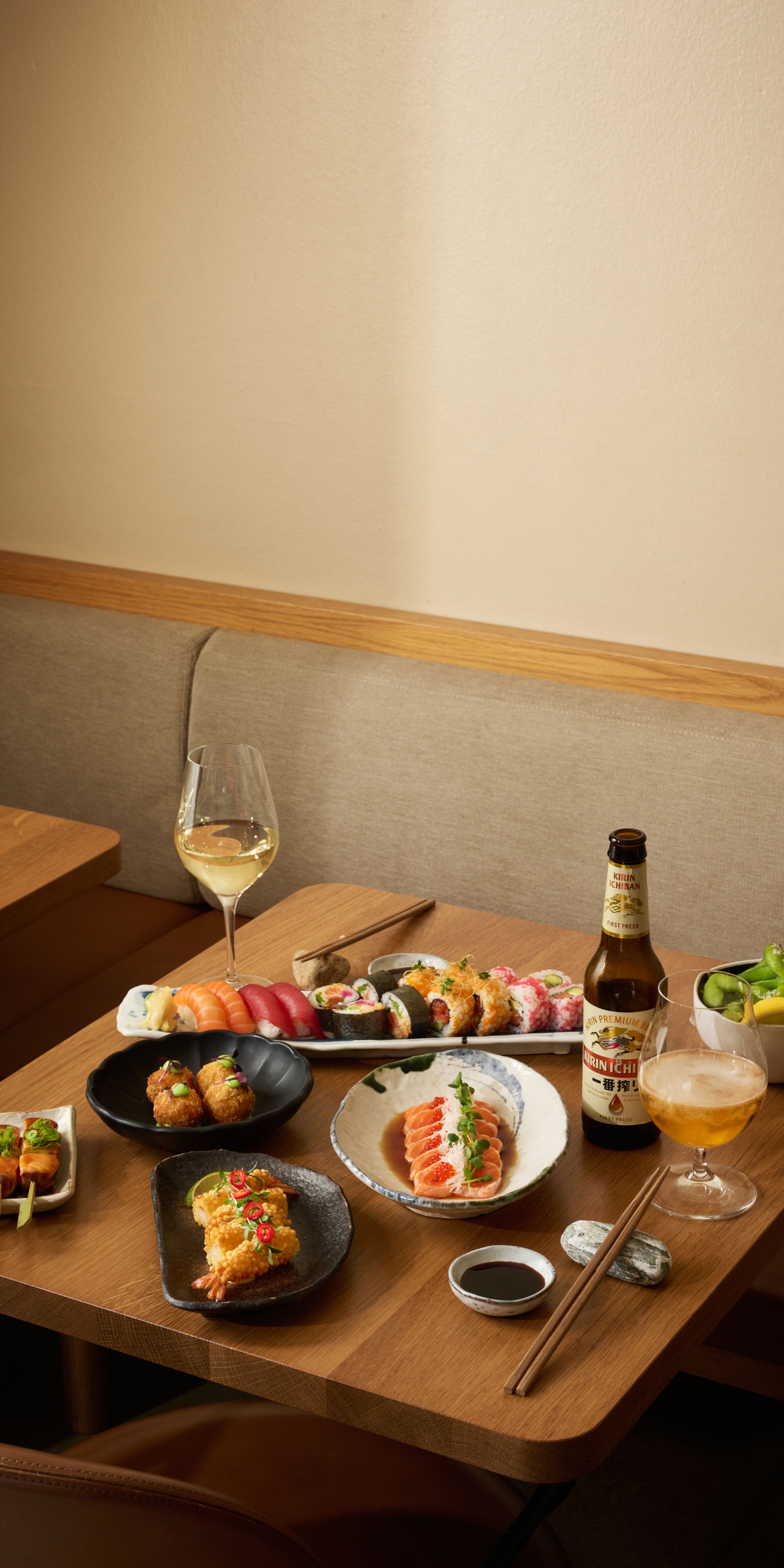 Sushi, food, table, dining