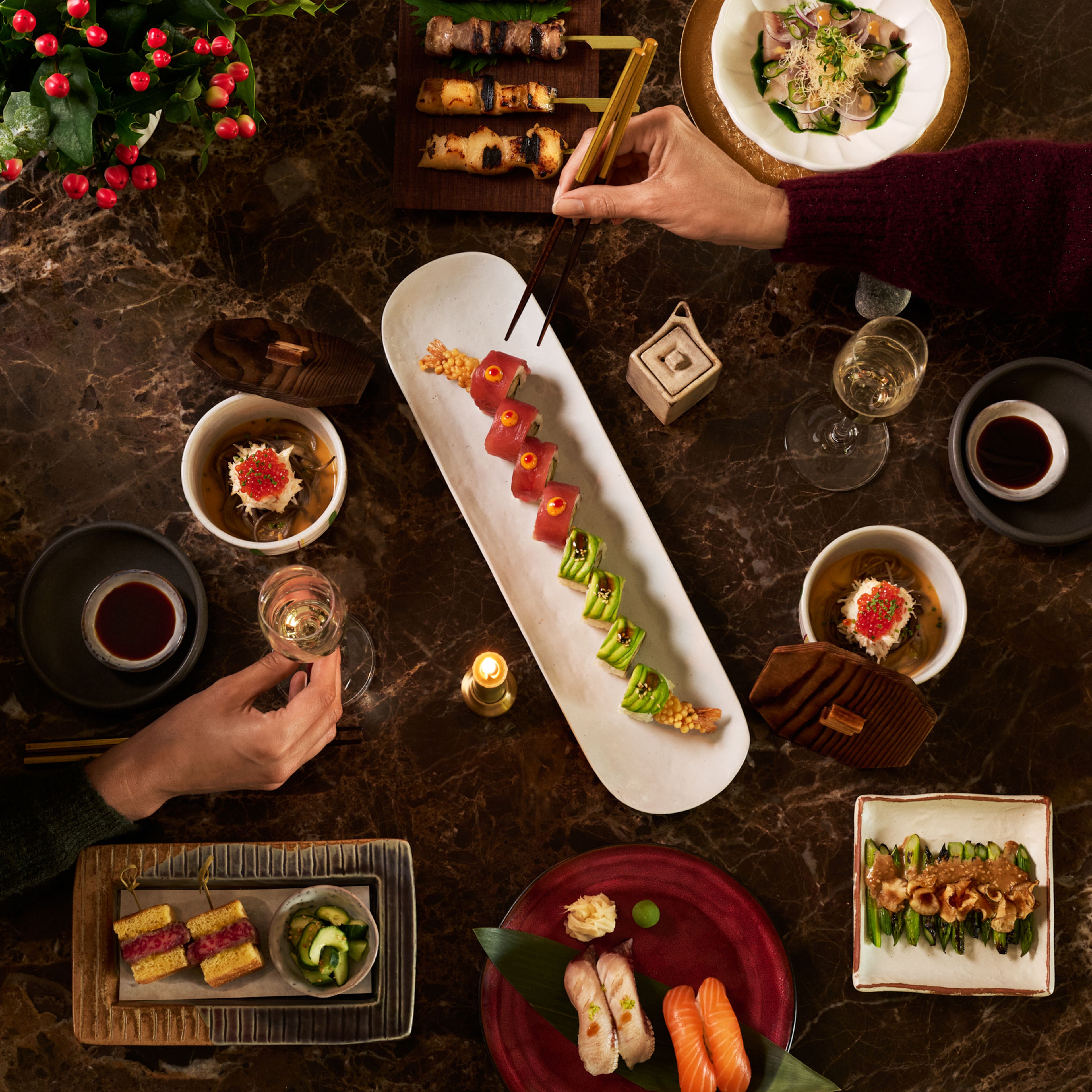 christmas, sushi