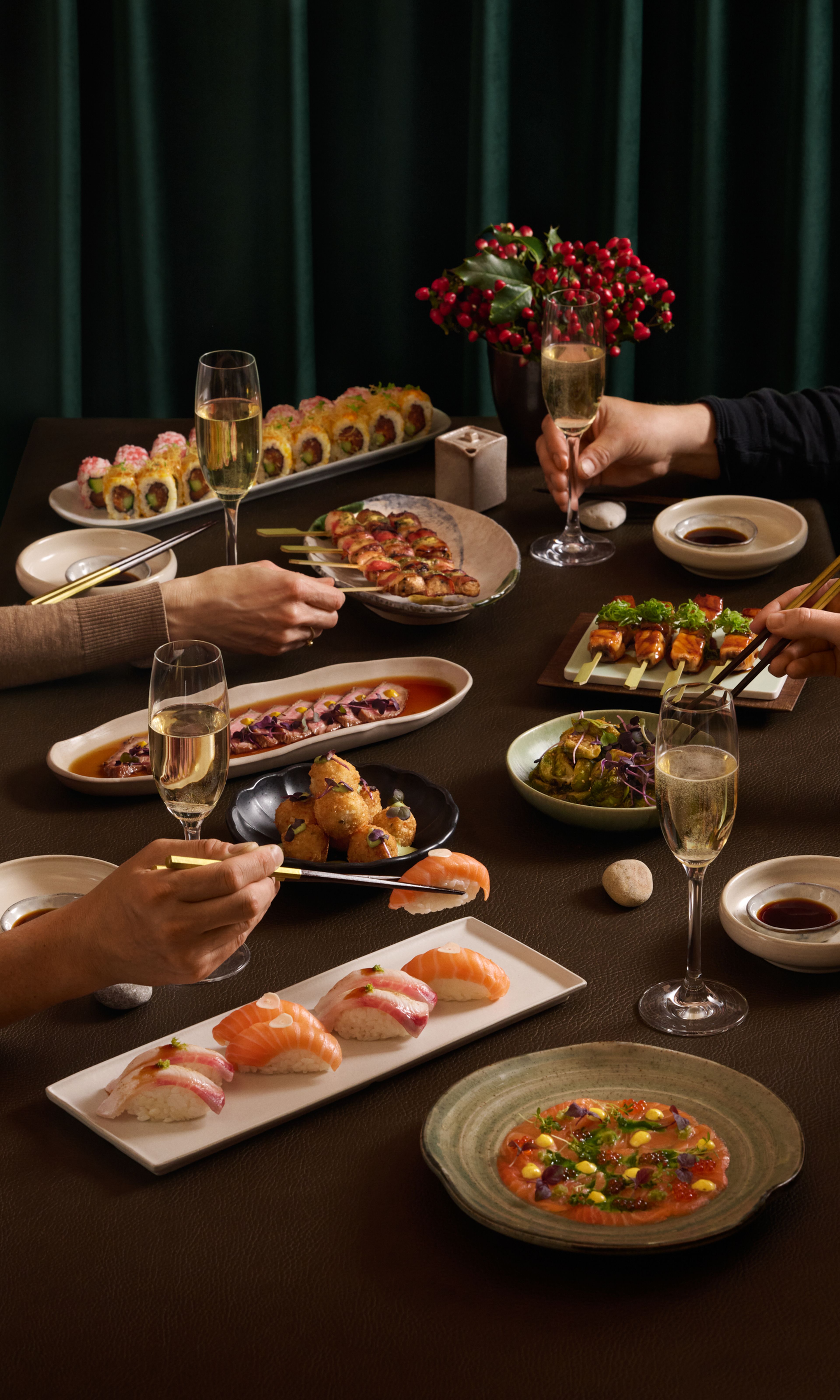 Christmas lunch, Christmas menu, sushi, Sticks'n'Sushi London