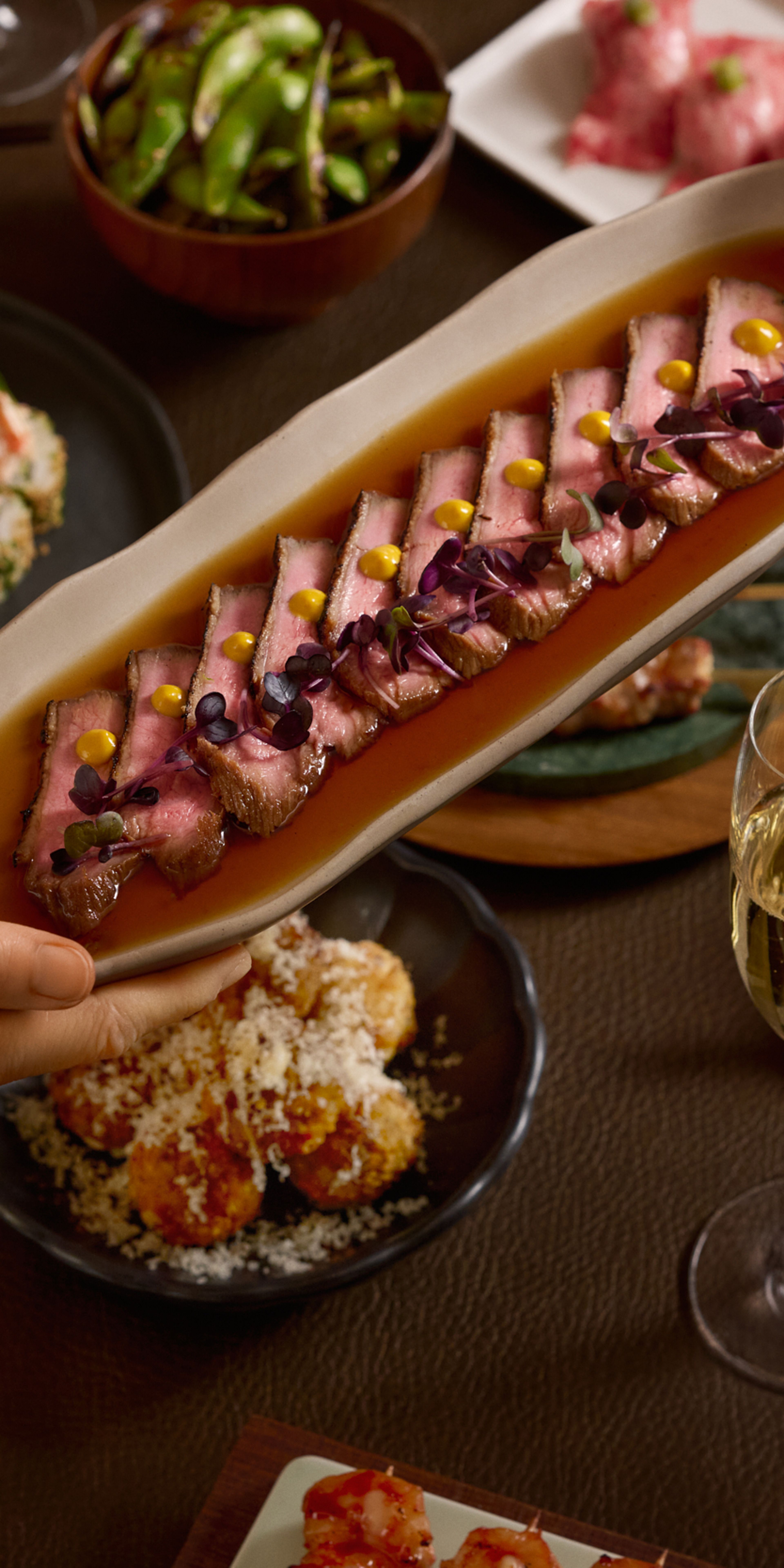 christmas, party, dinner, sushi