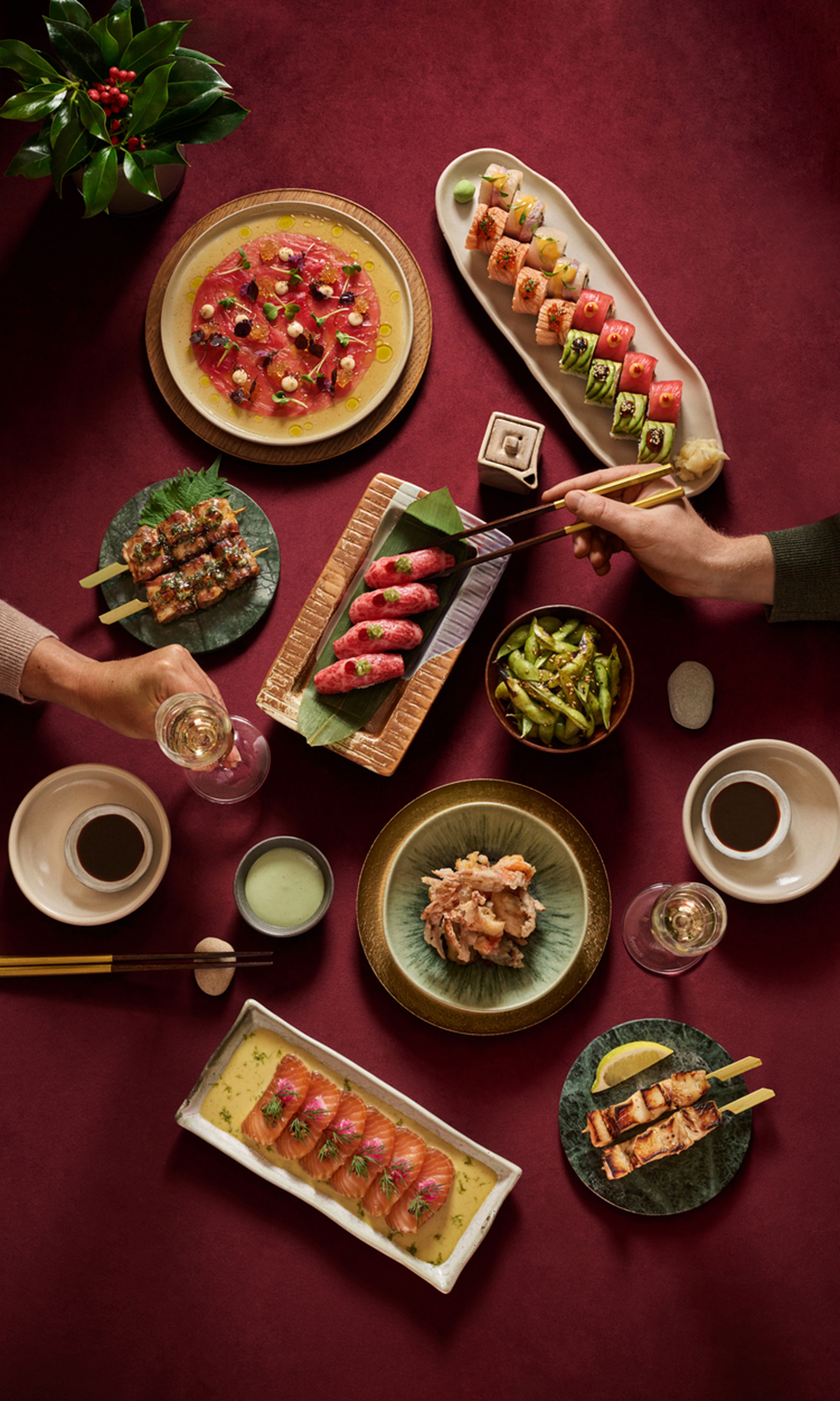Christmas lunch, Christmas menu, sushi, Sticks'n'Sushi London