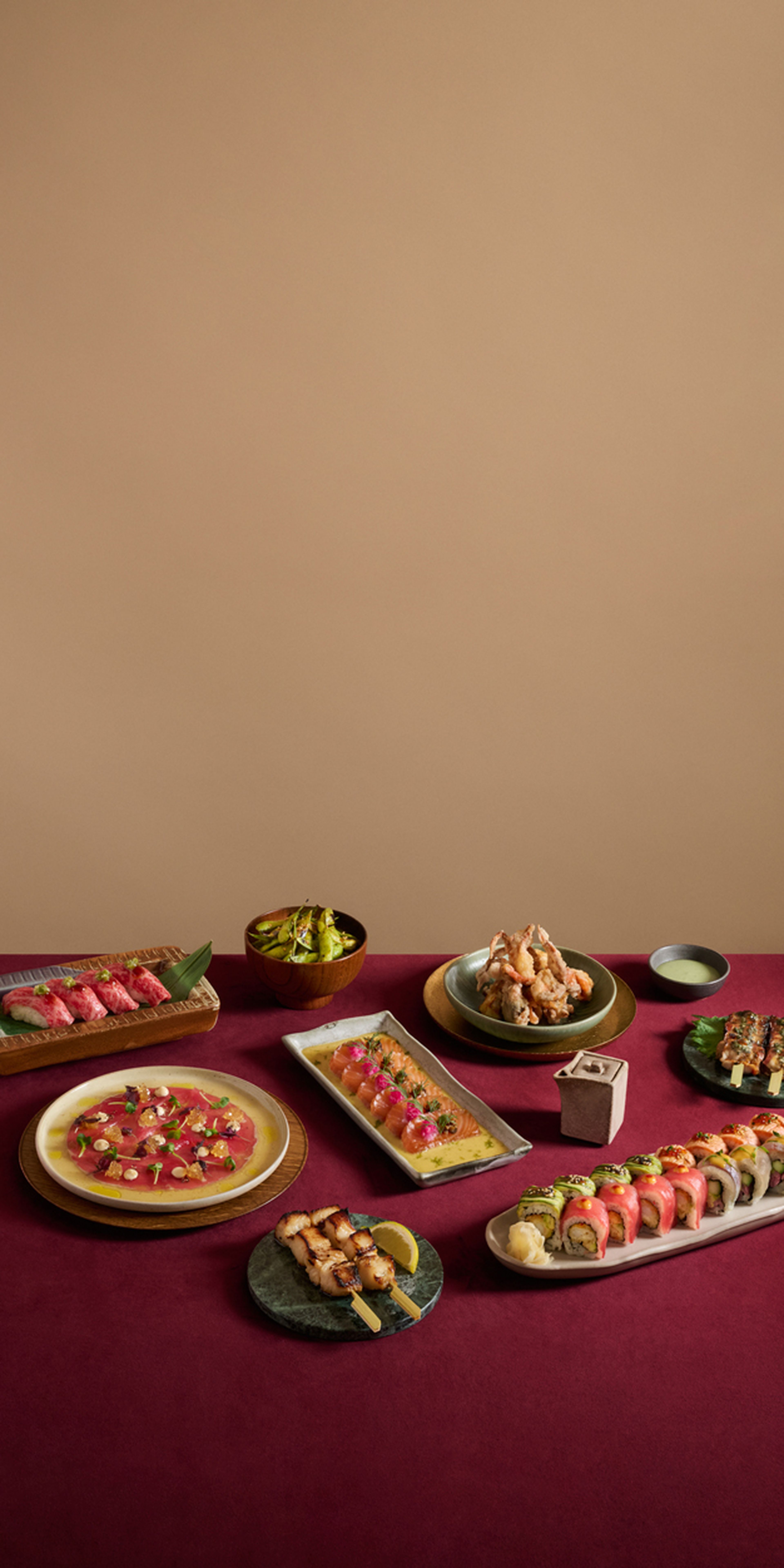 christmas, party, dinner, sushi
