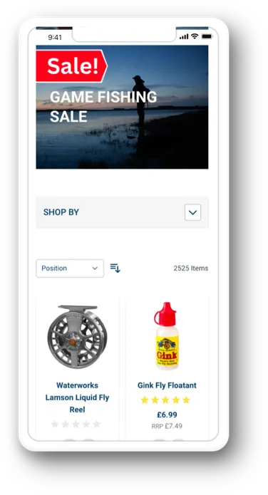 To streamline admin operations Wind & Kite created bespoke integrations for Angling Active with Royal Mail and Parcelforce. Details are pushed automatically to the respective vendor after a customer completes a purchase. Within the admin interface staff press one button to instantly print the corresponding order label with no need to access the supplier’s system. This integration minimises clicks and improves efficiency for the Angling Active team.