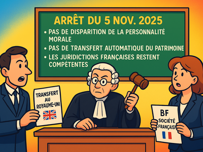 Déplacement du siège hors UE : Arrêt de la Cour de cassation, chambre commerciale, 5 novembre 2025, n° 24-13.298