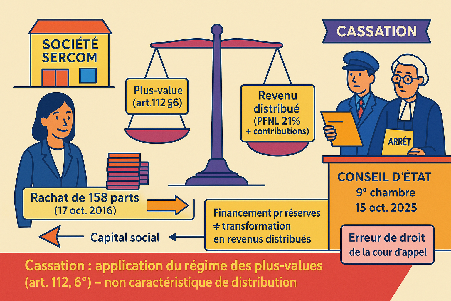 Réduction de capital non-motivée par des pertes : Arrêt du Conseil d'État, 15 octobre 2025, n° 495120, SERCOM