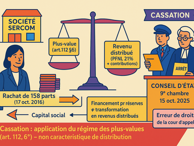 Réduction de capital non-motivée par des pertes : Arrêt du Conseil d'État, 15 octobre 2025, n° 495120, SERCOM