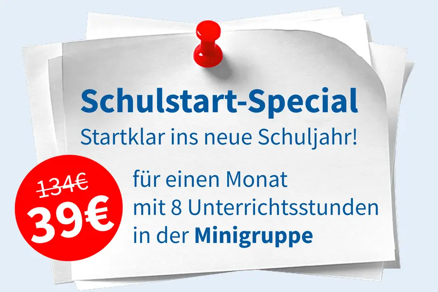 Gruppenunterricht für nur 39 € / Monat – Schulstart-Special