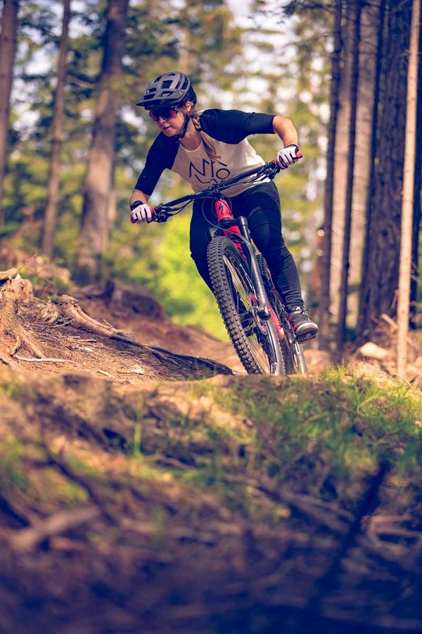 Singletrail Biker Wald