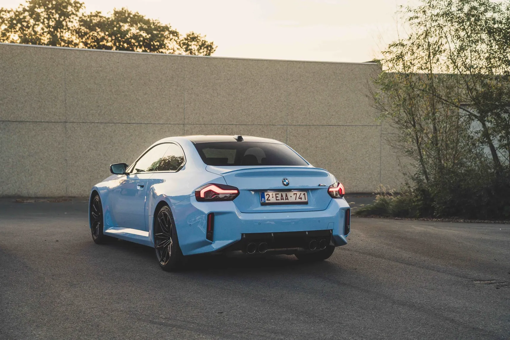 2024 BMW M2 manual rear sunset