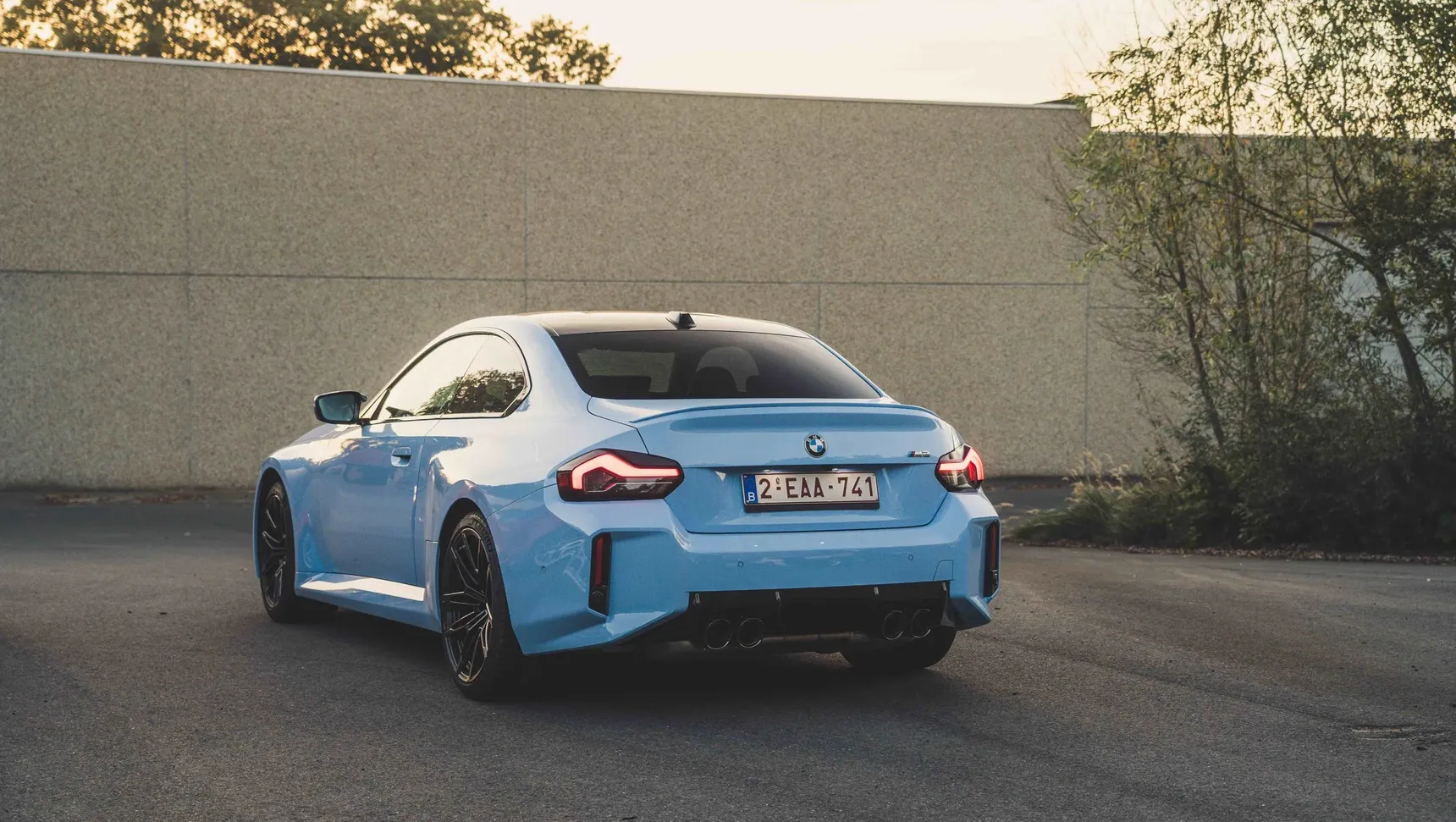 2024 BMW M2 manual rear sunset