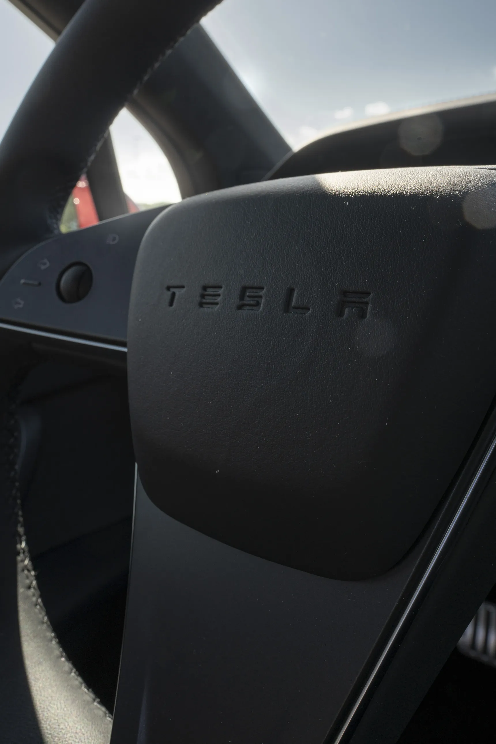 2024 Tesla Model X Long Range Red Steering Wheel interior
