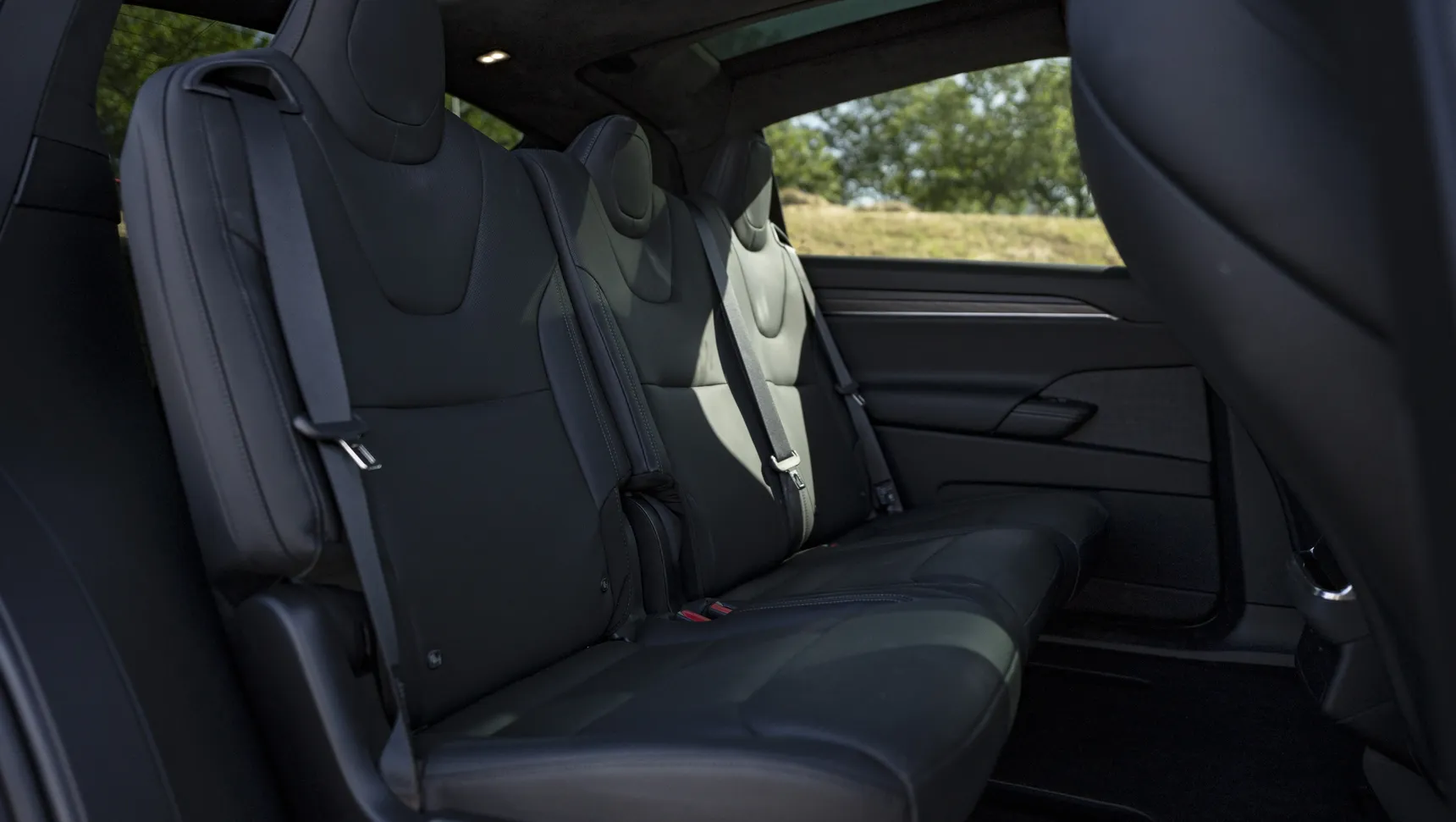 2024 Tesla Model X Long Range Red interior rear seats