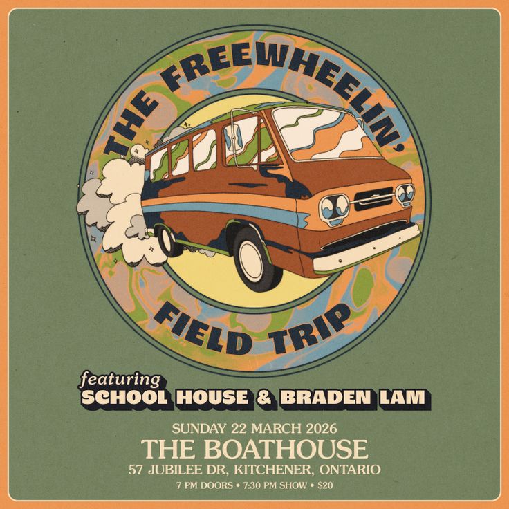 poster for the Freewheelin' Field Trip live event at the Boathouse on March 22, 2026