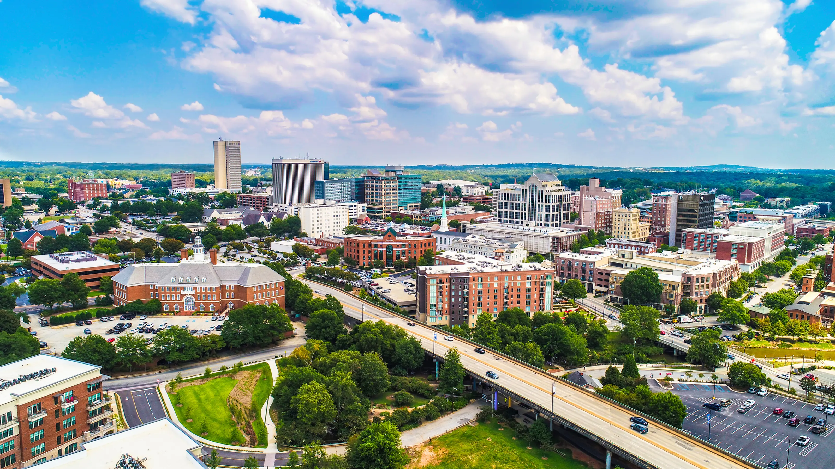 South Carolina aerial city view