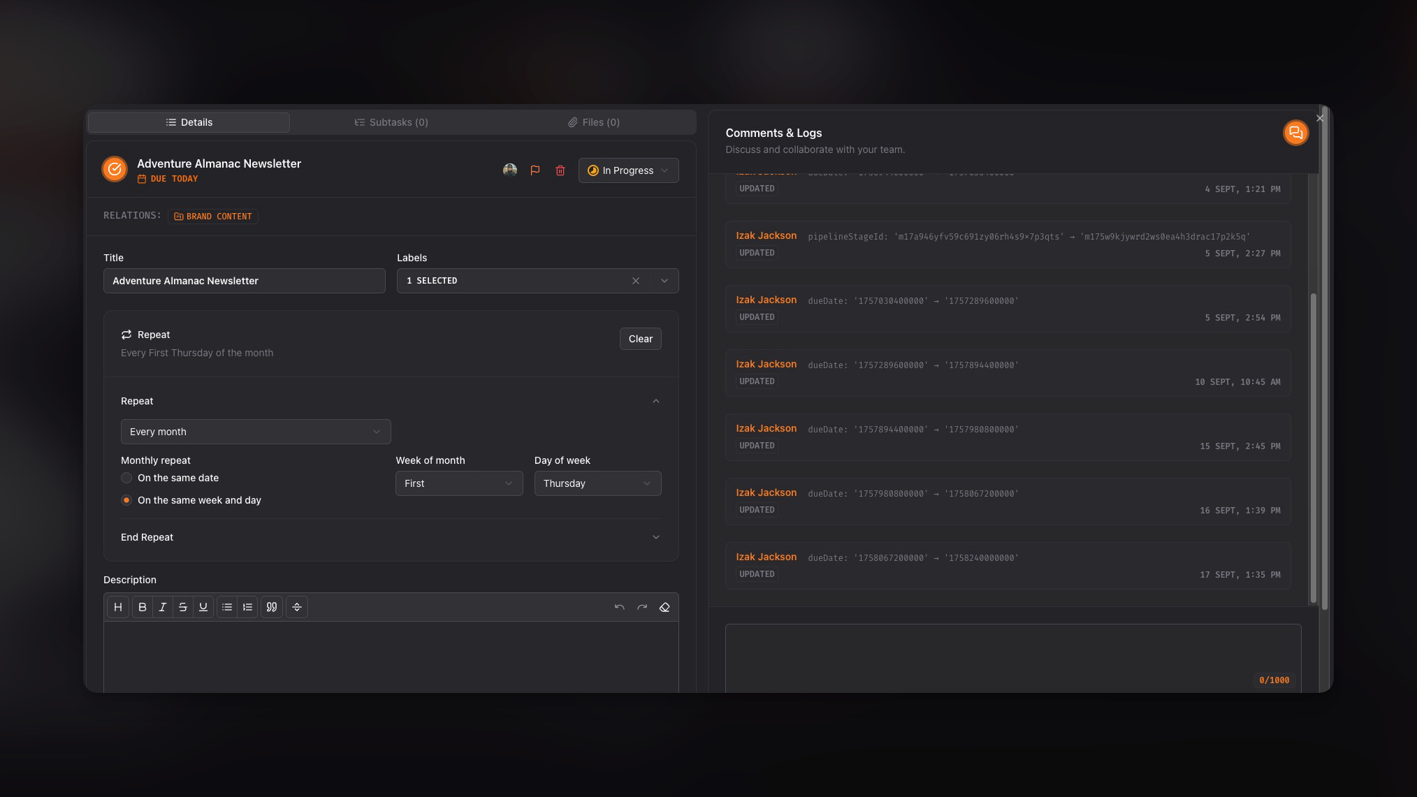 53° Task Management