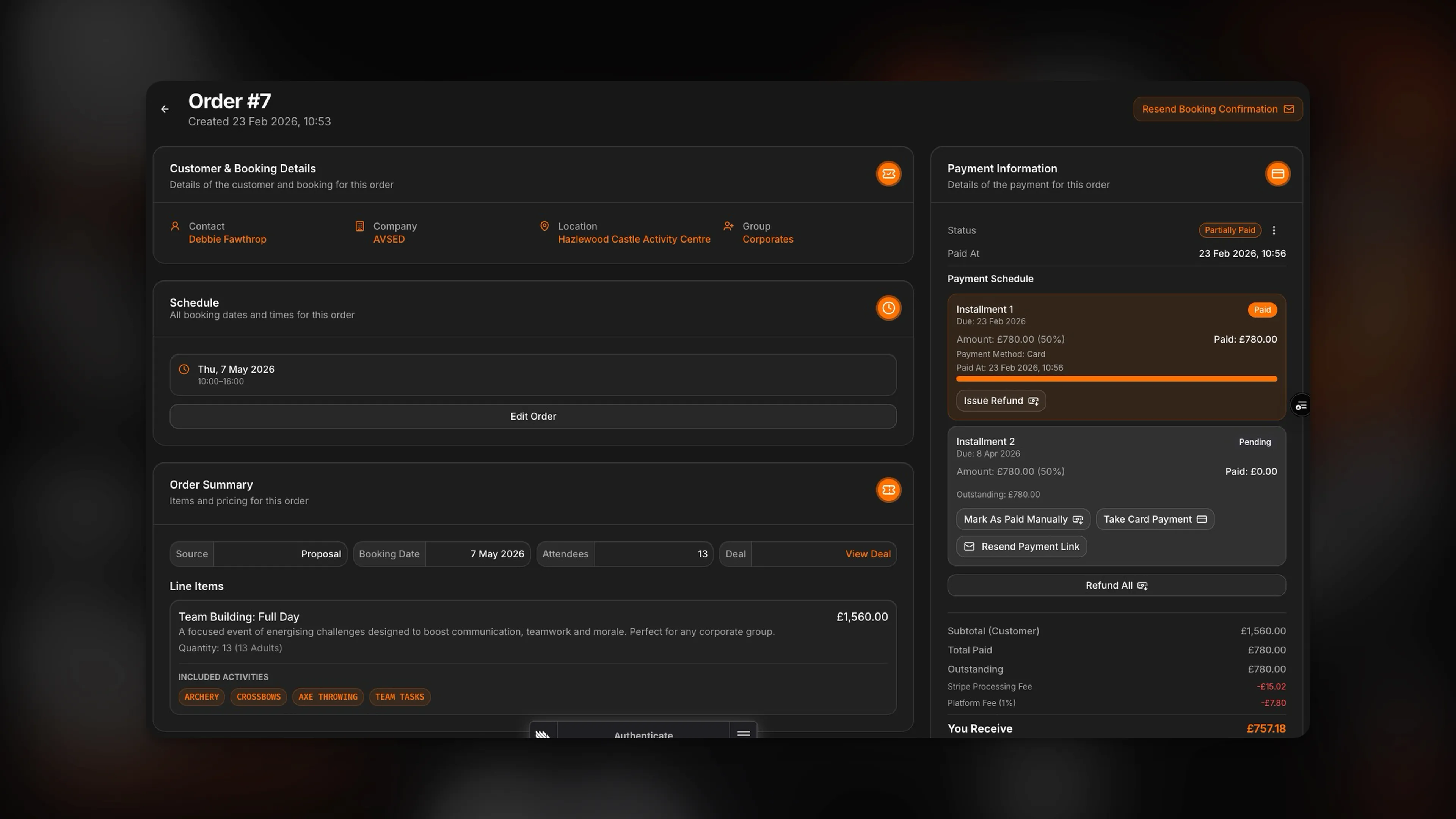 53° Order Page - Dark
