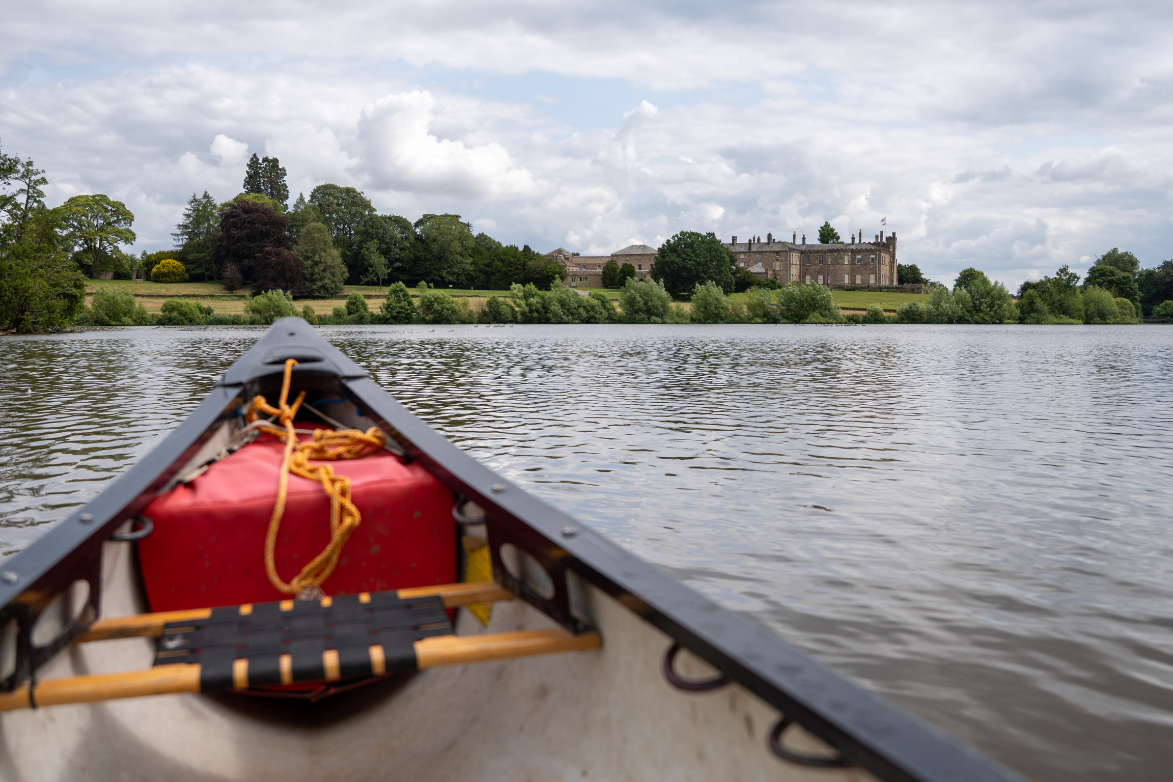 canoeing on a lake in Yorkshire