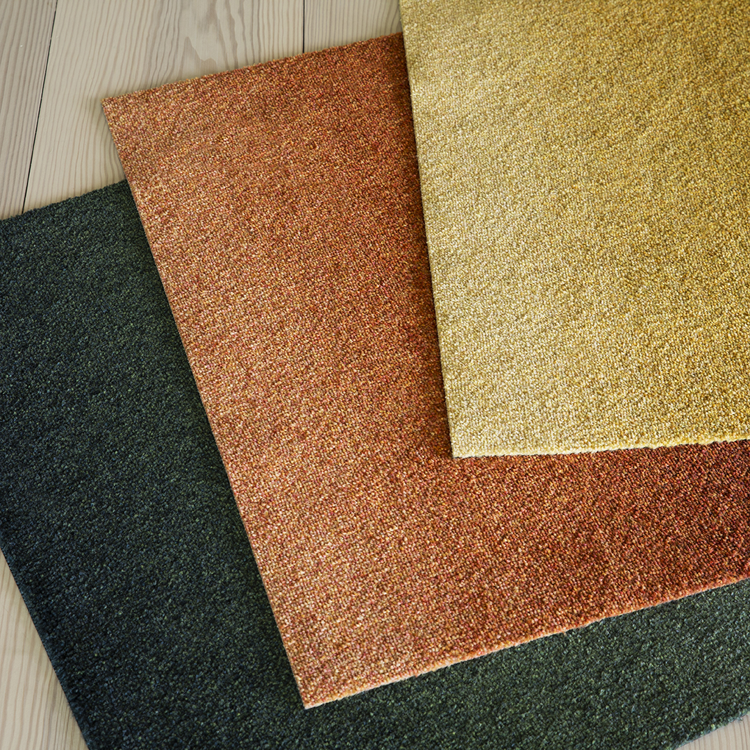 Heymat Dis Collection mat samples showing texture and natural tones