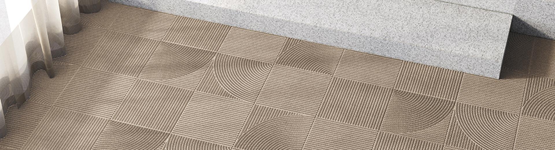 Heymat Entry Mat tiles pattern 003 in big light hallway