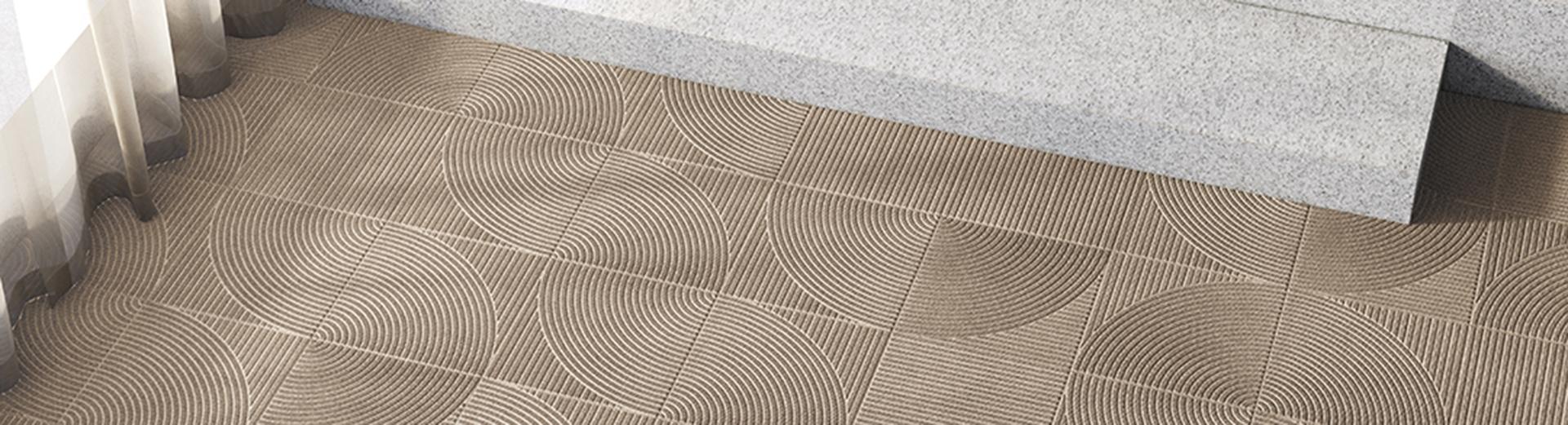 Heymat Entry Mat tiles pattern 004 in big light hallway
