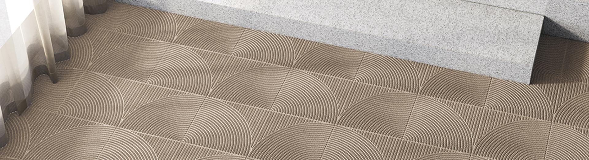 Heymat Entry Mat tiles pattern 003 in big light hallway