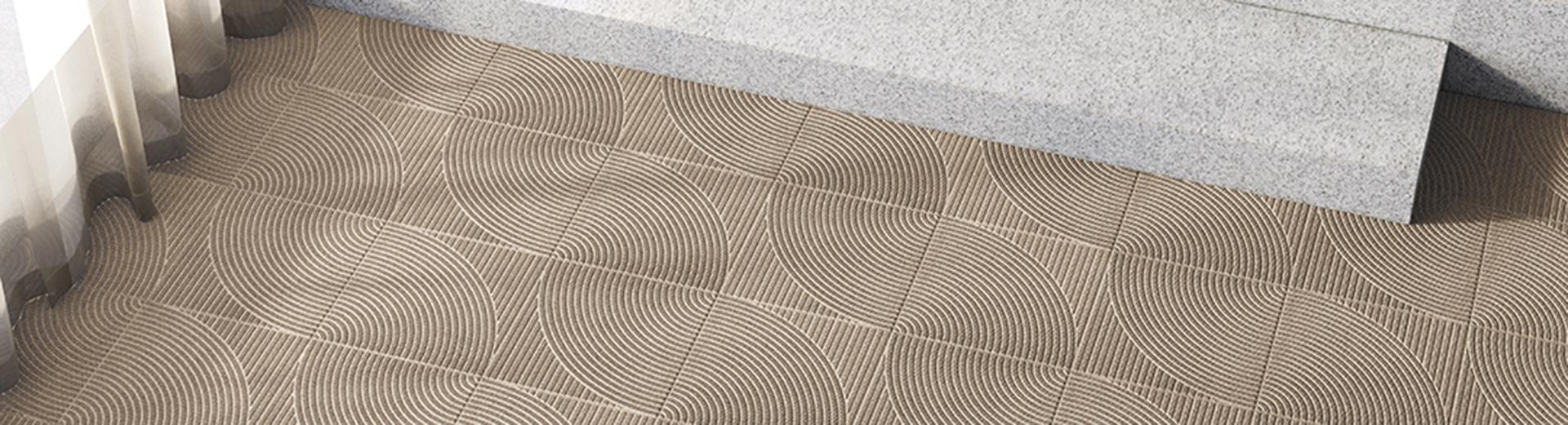Heymat Entry Mat tiles pattern 008 in big light hallway