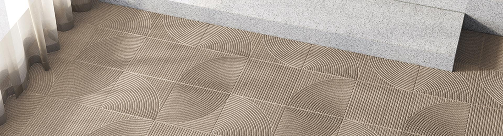 Heymat Entry Mat tiles pattern 005 in big light hallway