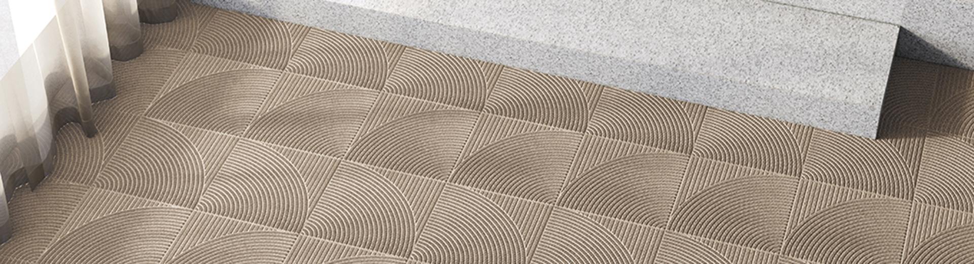 Heymat Entry Mat tiles pattern 007 in big light hallway