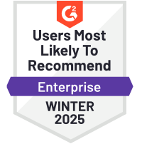 Badge for Users Most Likely to Recommend Enterprise Winter 2025