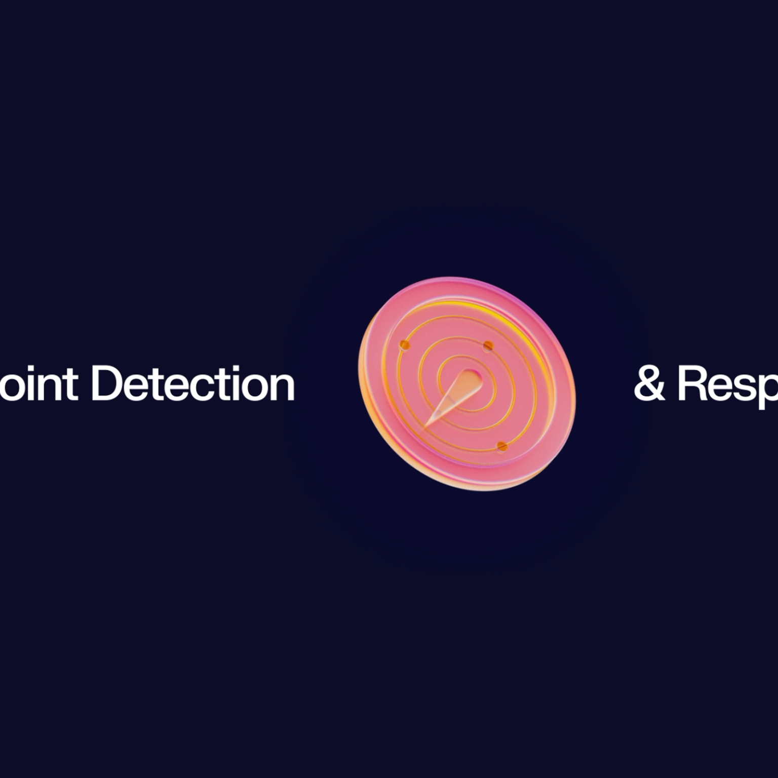 Pink radar graphic between the words "Endpoint Detection & Response" on a dark blue background.