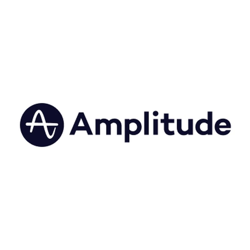 Logo of Amplitude with a stylized wave icon in a dark circle followed by the word "Amplitude" in bold, dark font on a white background.