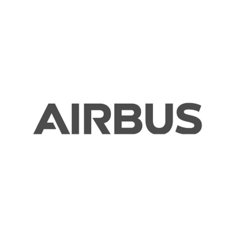 Airbus logo with bold, gray letters on a white background.