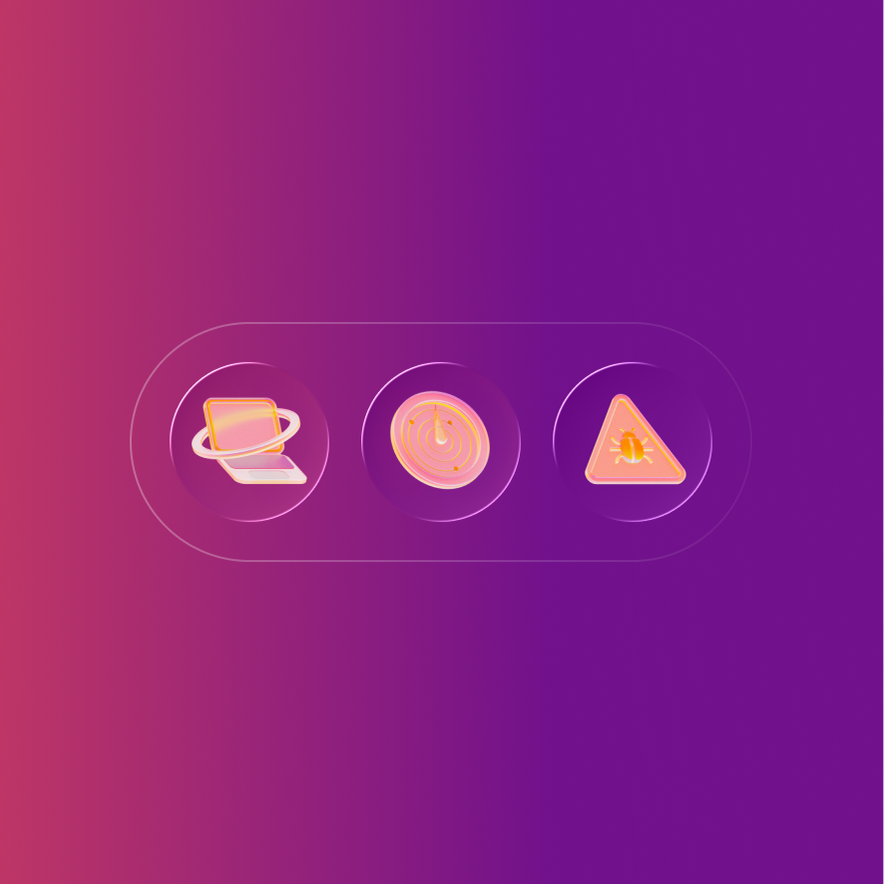 3 product icons from Iru-- Endpoint Management, Endpoint Detection & Response, and Vulnerability management
