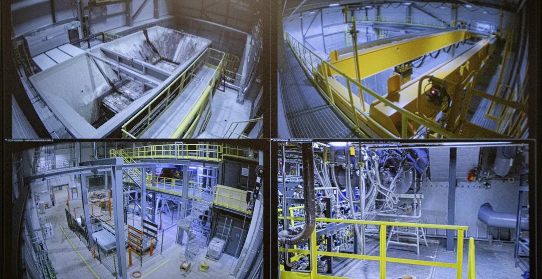 Kanadevia Inova Hazardous Waste operator view of feeding area