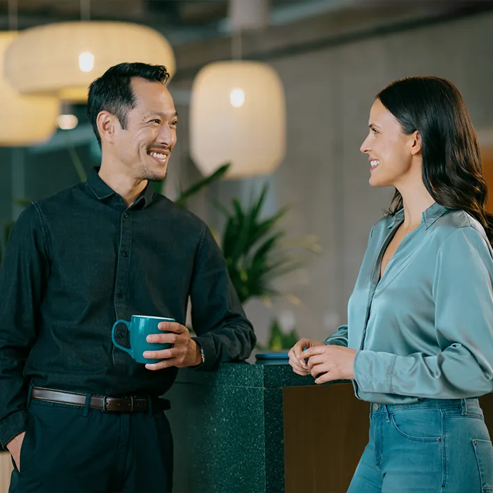 Employees having a coffee break