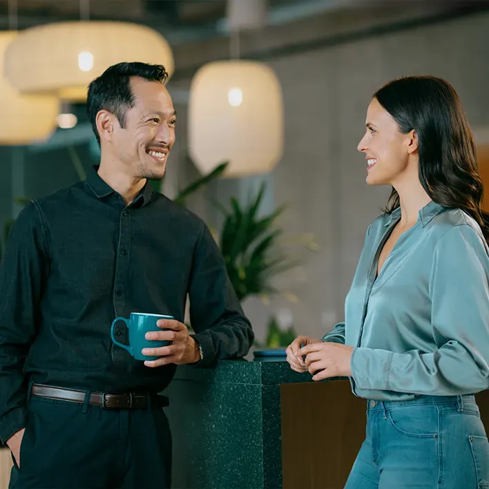 Employees having a coffee break